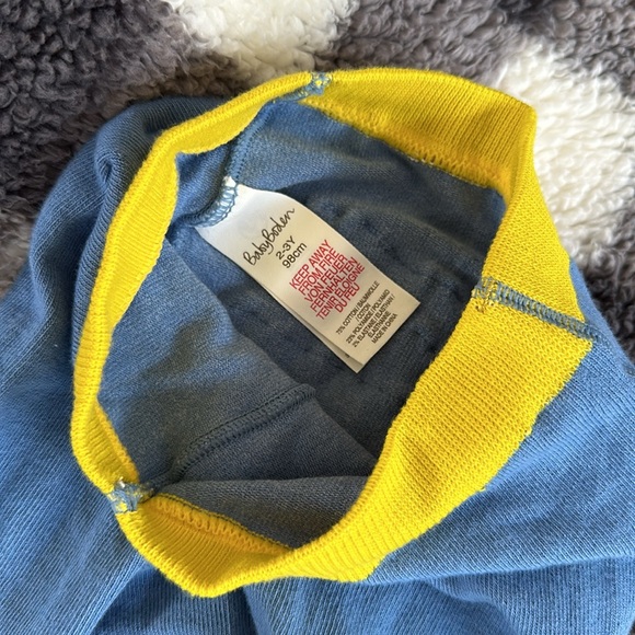 Mini Boden 2-3Y Sea Mist Blue & Yellow Gold Footed Ruffle Cable Knit Tights - Picture 6 of 7